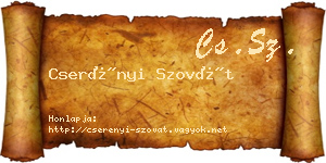 Cserényi Szovát névjegykártya